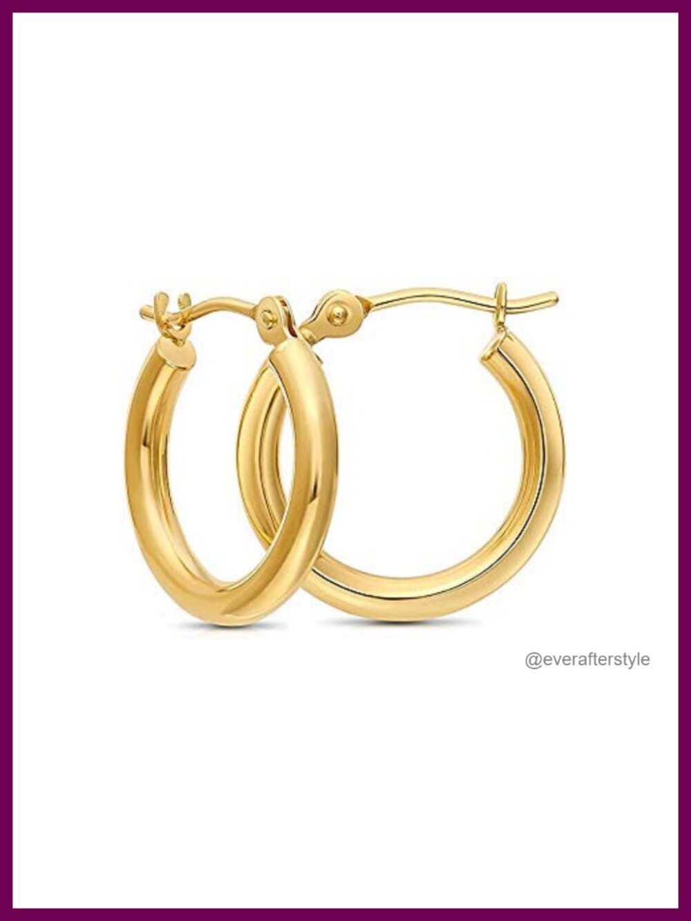 14k Yellow Gold Solid Real Gold Hoop Earrings Small Shiny Polished
